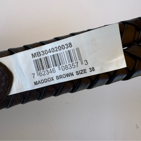 Fossil Brown Maddox Braided Leather Belt with Gold Buckle size 38 - Picture 9 of 10